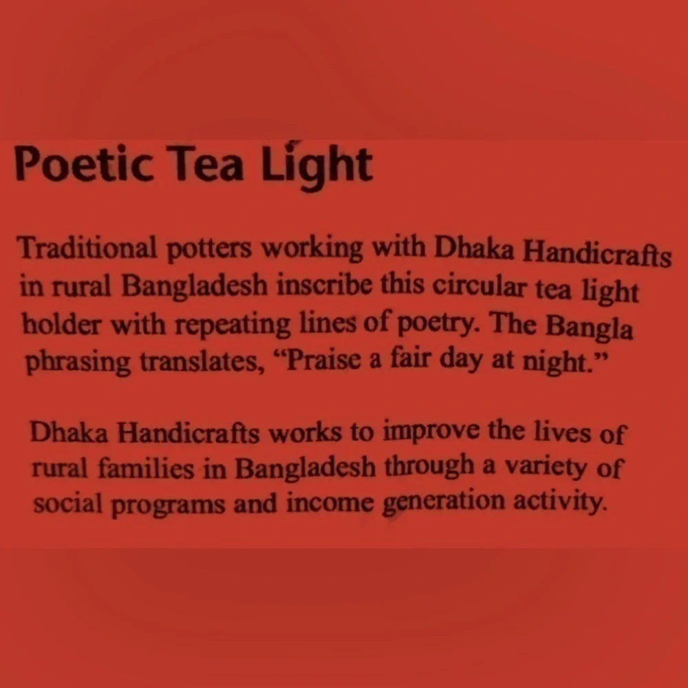 Inscribed Terracotta Tea Light Holders from Bangladesh Dhaka Asia Handicrafts